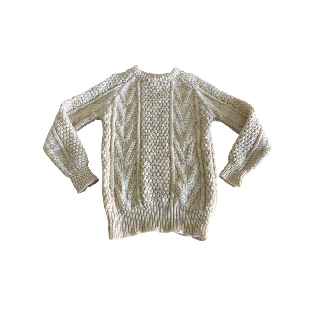 Cladyknit Donegal Irish Fisherman Cable Knit 100% Pure Wool Sweater Vintage 80s